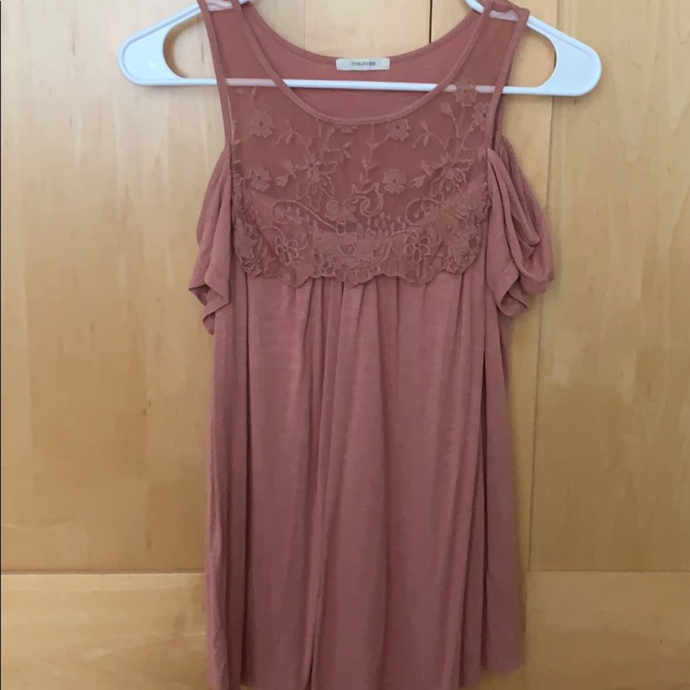 Dust Pink Off The Shoulder Dressy Shirt